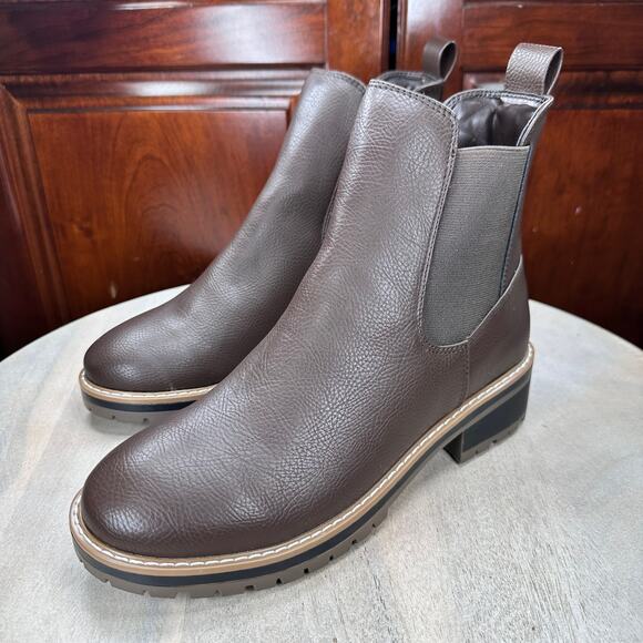 Kensie Womens Khai Chelsea Boots Size 8.5 Brown Slip On Ankle Boots New - Picture 1 of 14